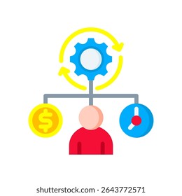 Ícone de utilização de recursos - Ilustração de vetor simples