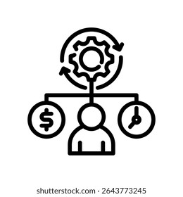 Ícone de utilização de recursos - Ilustração do vetor de linha