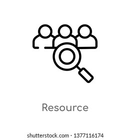 resource vector line icon. Simple element illustration. resource outline icon from strategy concept. Can be used for web and mobile