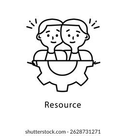 Resource Vector Outline Style Icon. Eps 10 File