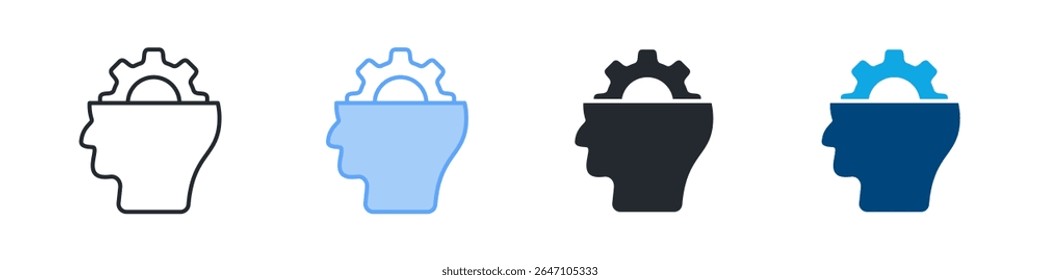 Resourcefulness Icon Set Multiple Style. Designed In Outline, Blue, Glyph, Dual Tone