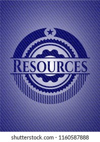 Resources badge with denim background