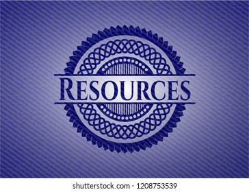 Resources badge with jean texture