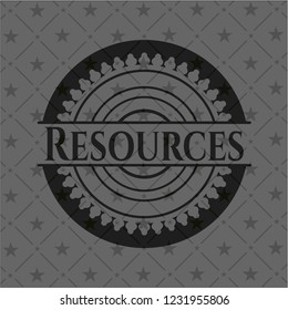 Resources black emblem. Vintage.