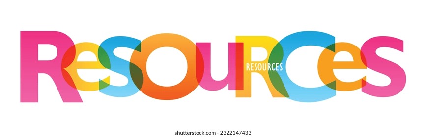 RESOURCES colorful vector typography banner