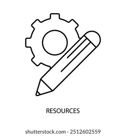 resources concept line icon. Simple element illustration. resources concept outline symbol design.