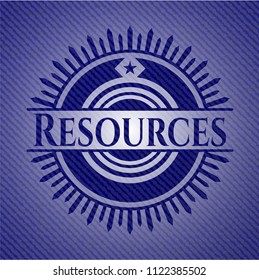 Resources emblem with jean background