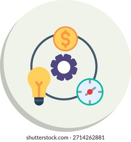 Resources Flat Circle Style Icon