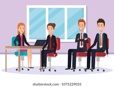 resources human office company scene with businesspeople