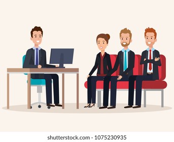 resources human office company scene with businesspeople