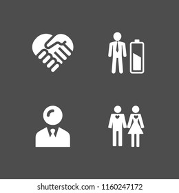resources icon. 4 resources set with humanity and human vector icons for web and mobile app