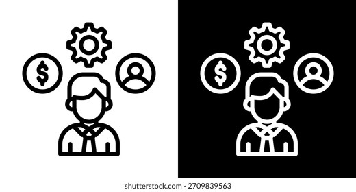 Resources Icon Of Line Black And White Style Vector Illustration