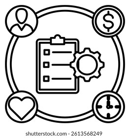 Resources icon represented by Resources symbol Line style.
