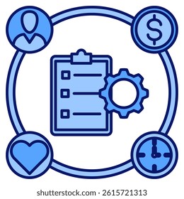 Resources icon represented by Resources symbol Blue style.