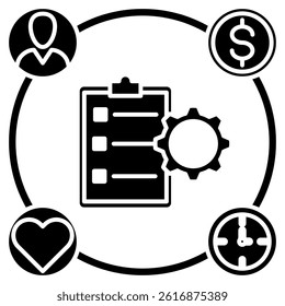 Resources icon represented by Resources symbol Black Filled style.
