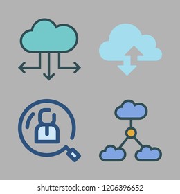 resources icon set. vector set about cloud computing and human resources icons set.