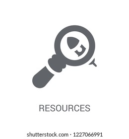 Resources icon. Trendy Resources logo concept on white background from Startup Strategy and Success collection. Suitable for use on web apps, mobile apps and print media.