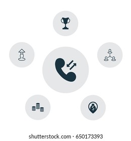 Resources Icons Set. Collection Of Tournament, Cellular Data, Money And Other Elements. Also Includes Symbols Such As Career, Money, Stacked.