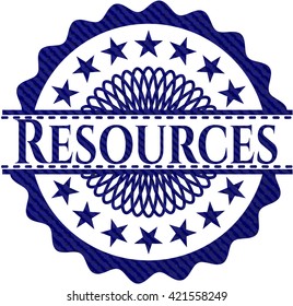 Resources jean or denim emblem or badge background