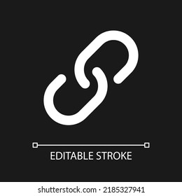 Resources and links pixel perfect white linear ui icon for dark theme. Sharing on social media. Vector line pictogram. Isolated user interface symbol for night mode. Editable stroke. Arial font used