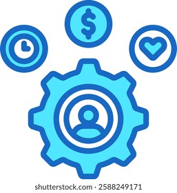 Resources Management Icon Outline Vector Illustration