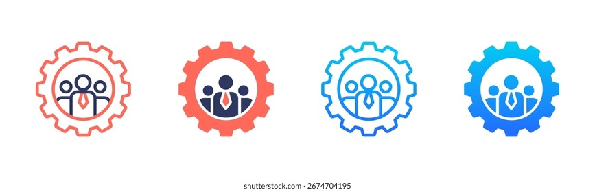 Resources Management Icon Pack In Multiple Styles