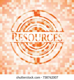 Resources orange mosaic emblem
