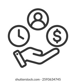 Resources Outline Icon Vector Illustration