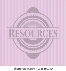 Resources pink emblem. Retro
