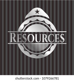 Resources silver shiny badge