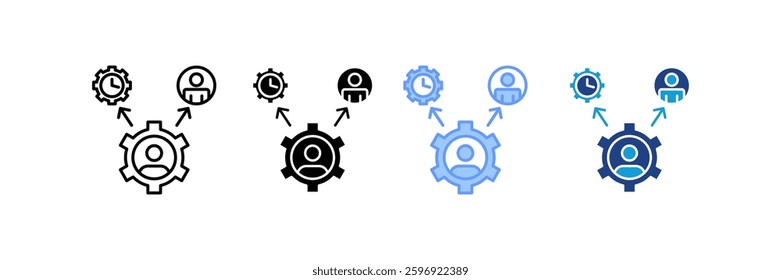 Resources UtilizationIcon Set Multiple Style Collection