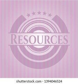 Resources vintage pink emblem. Vector Illustration. Detailed.