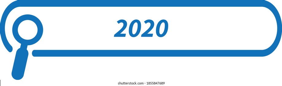 Resources written in search bar 2020 on white background. Stock vector