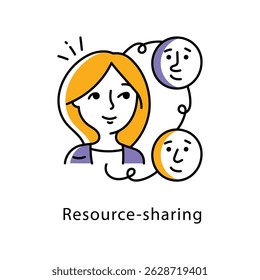 Resource-sharing Vector Filled Outline Style Icon. Eps 10 File 