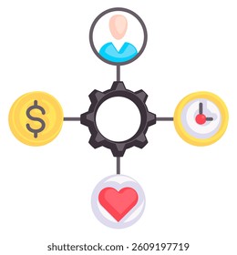 Resourcing icon in Flat style.