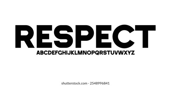 Respect, Abstract technology science alphabet font. digital space typography vector illustration design