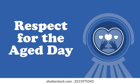 Respect for the Aged Day vector banner design with geometric shapes and vibrant colors on a horizontal background.