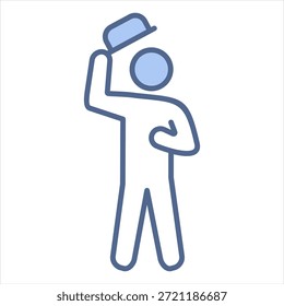 Respeitar ilustração de vetor de ícone azul