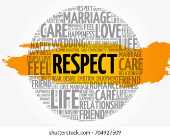 Respect circle word cloud collage concept background