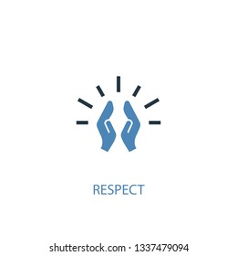 respect concept 2 colored icon. Simple blue element illustration. respect concept symbol design. Can be used for web and mobile UI/UX