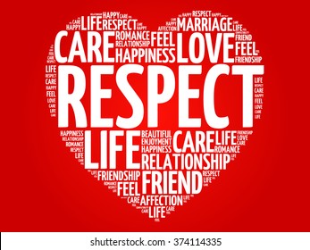 Respect concept heart word cloud