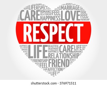 Respect Concept Heart Word Cloud