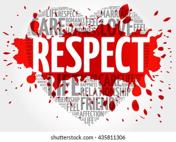 Respect concept heart word cloud