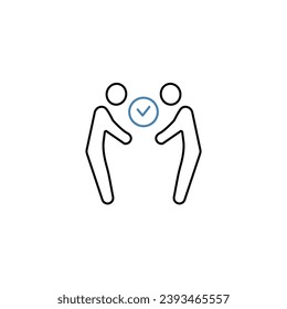 Respect concept line icon. Simple element illustration. Respect concept outline symbol design.