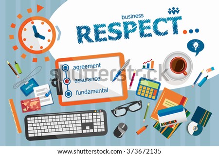 Respect design concept. Typographic poster. Respect concepts for web banner and printed materials.