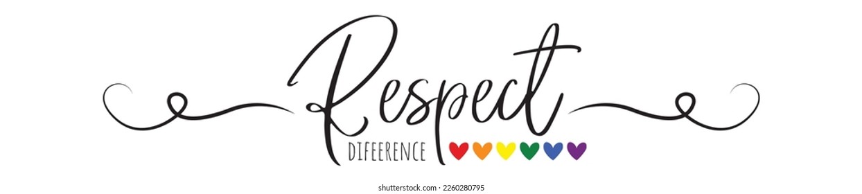 Respect Diferences, vector. Wording design isolated on white background. Stencil art design