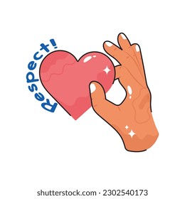 Respect doodle vector outline icon. EPS 10 file