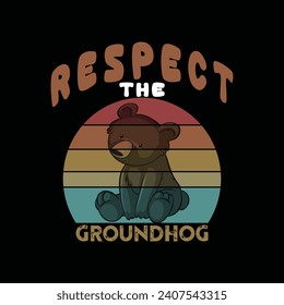 Respect The Groundhog day illustrations with patches for t-shirts and other uses