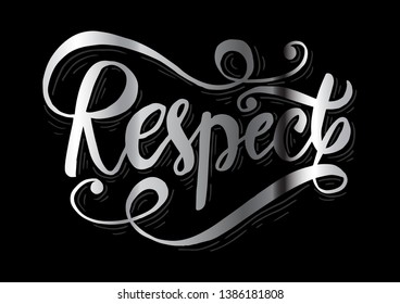 Respect Hand Drawn Lettering Vector Illustration Stock Vector (Royalty ...