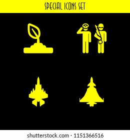 respect icon. 4 respect set with army, hope and salute vector icons for web and mobile app